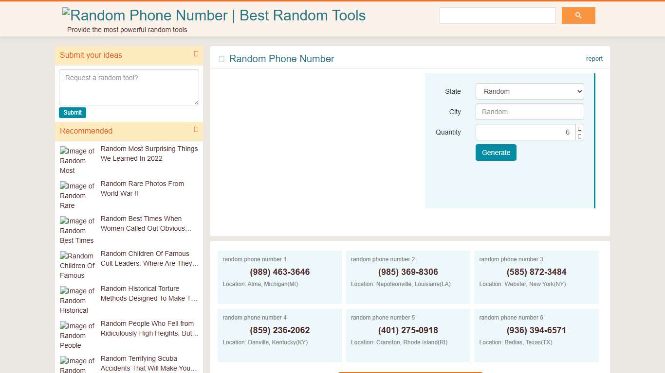 Random US Phone Number Best Random Tools